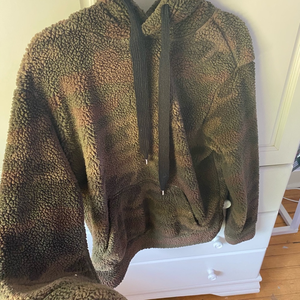 Fuzzy camo pullover!